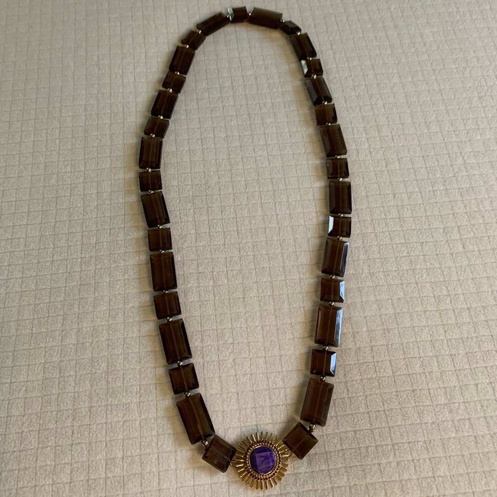 Kate Spade faceted smoky acrylic long necklace - Picture 9 of 13